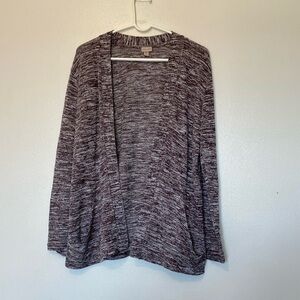 Cape Juby plum purple and gray pocket rayon blend open cardigan sweater …